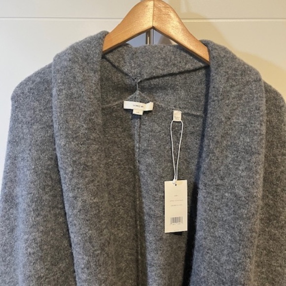 Vince cardigan coat in medium heather grey - Picture 5 of 12